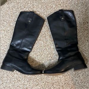 FRYE black biker leather boots 🏍️